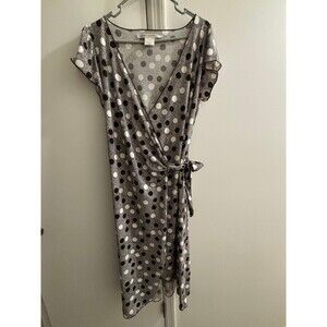 Max Studio Wrap Around B/W Polka Dot Dress